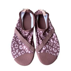 FitKicks Active Flex Shoes Mauve Leopard Print Ballet Style Lightweight barefoot